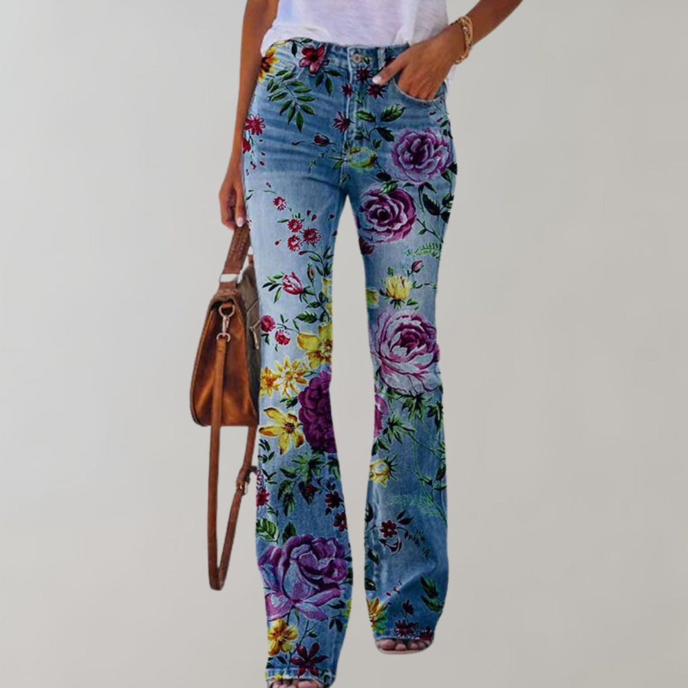 Flared Denim Pants for Women