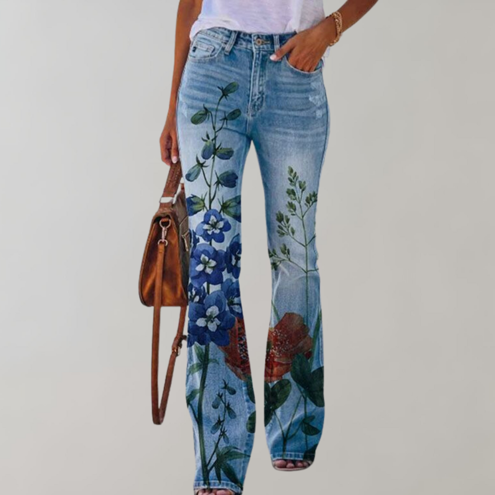 Flared Denim Pants for Women