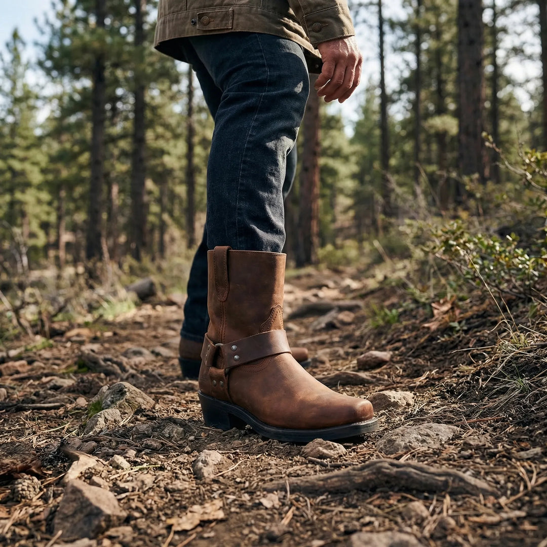 Classic Western Slip-On Boots with Short Shaft