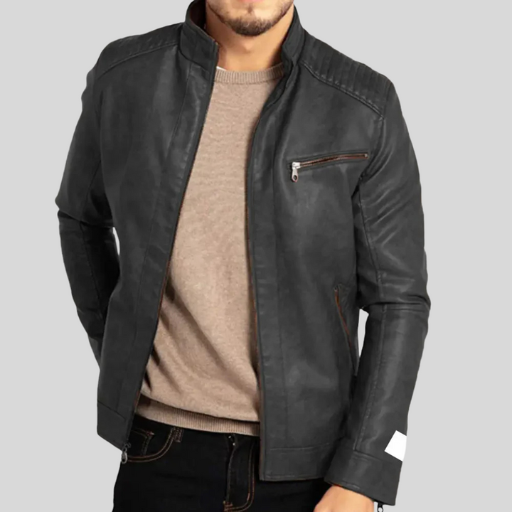 Classic men's jacket in biker style - Janis