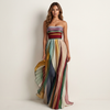 Colorful Pleated Maxi Dress for Women