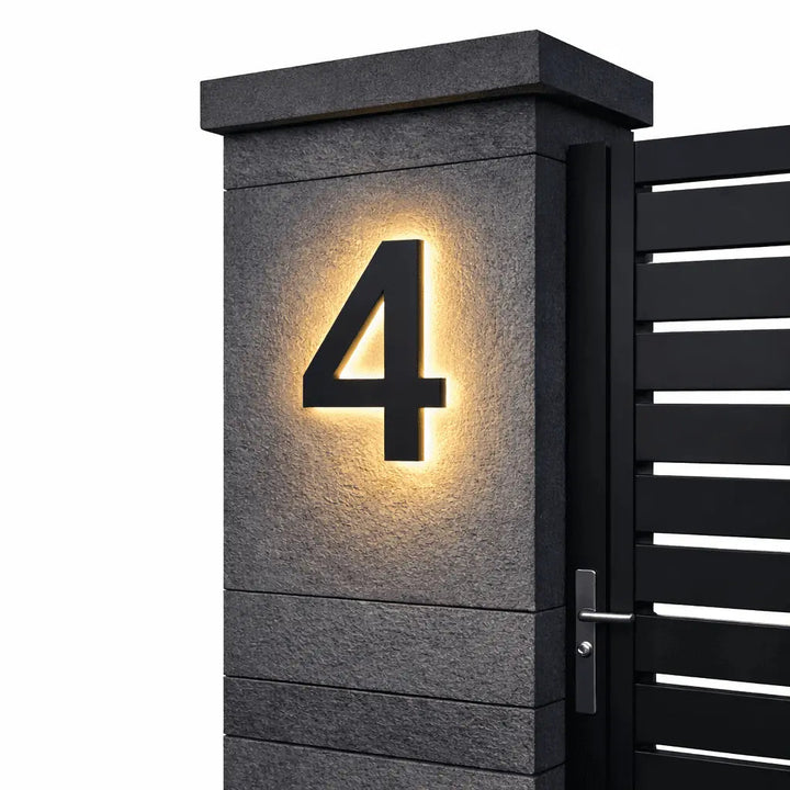 LED House Number Sign with Backlight – Modern, Illuminated Entrance Plaque