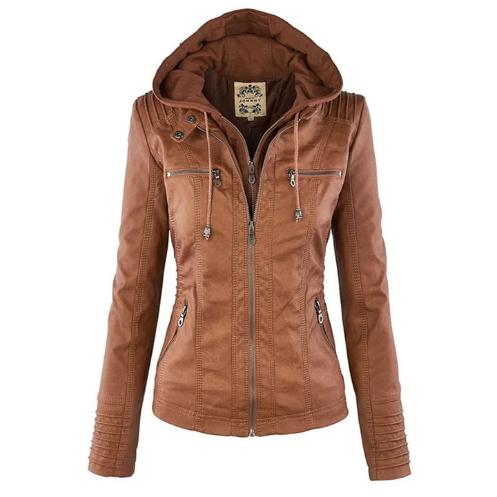 Women's Biker Jacket with Hood