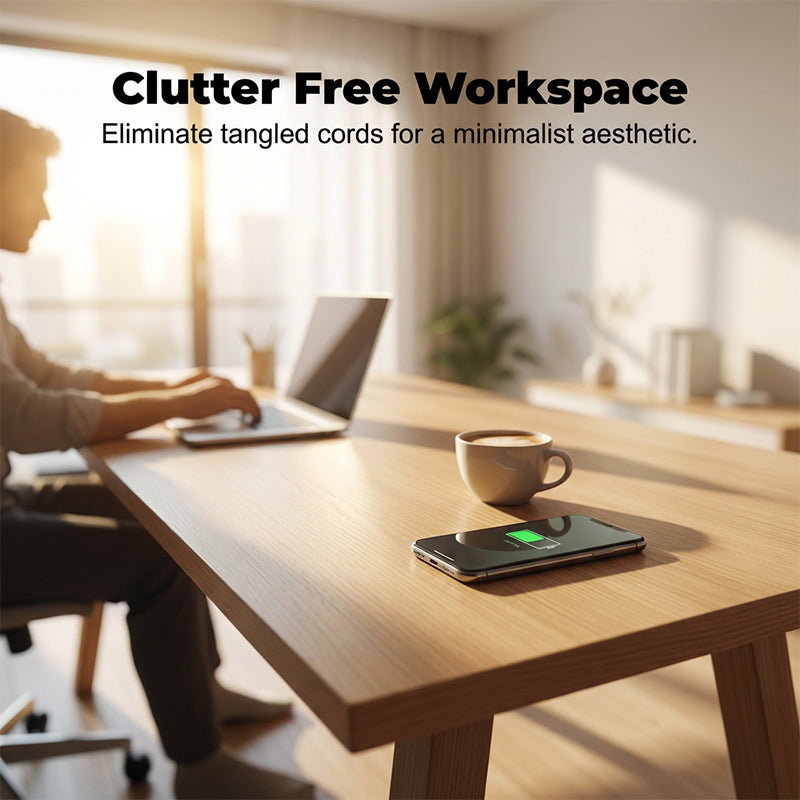Under-Desk Wireless Charger | Hidden Mount | Charges Through Wood & Stone