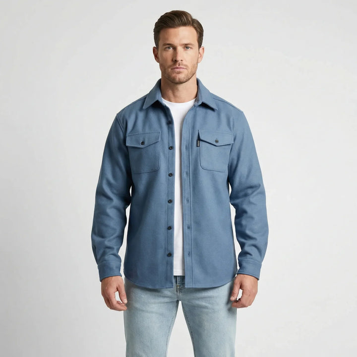 Long-Sleeved Overshirt with Chest Pockets - Pablo