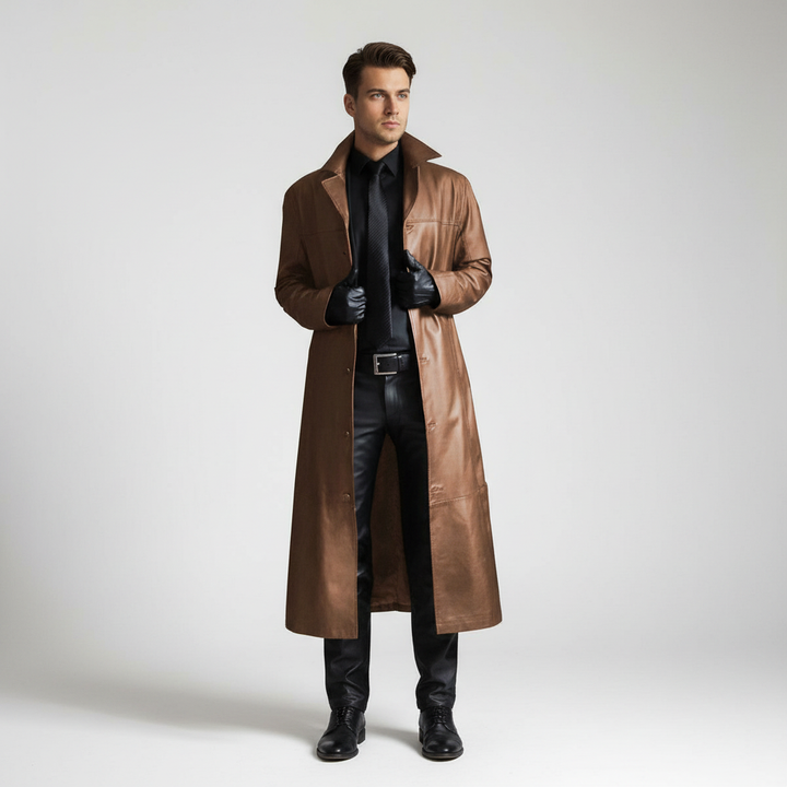 Long Leather Coat - Anton