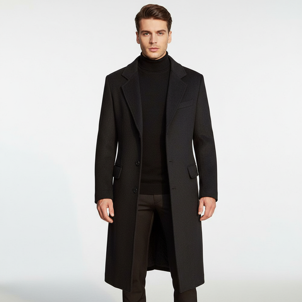 Long Wool Coat for Men - Daniel