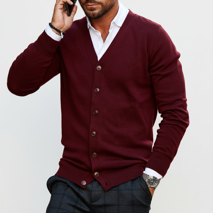 Light Warm Sweater with Button Placket - Elijah