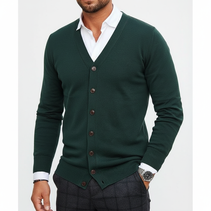 Light Warm Sweater with Button Placket - Elijah
