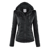 Women's Hooded Leather Jacket - Emma