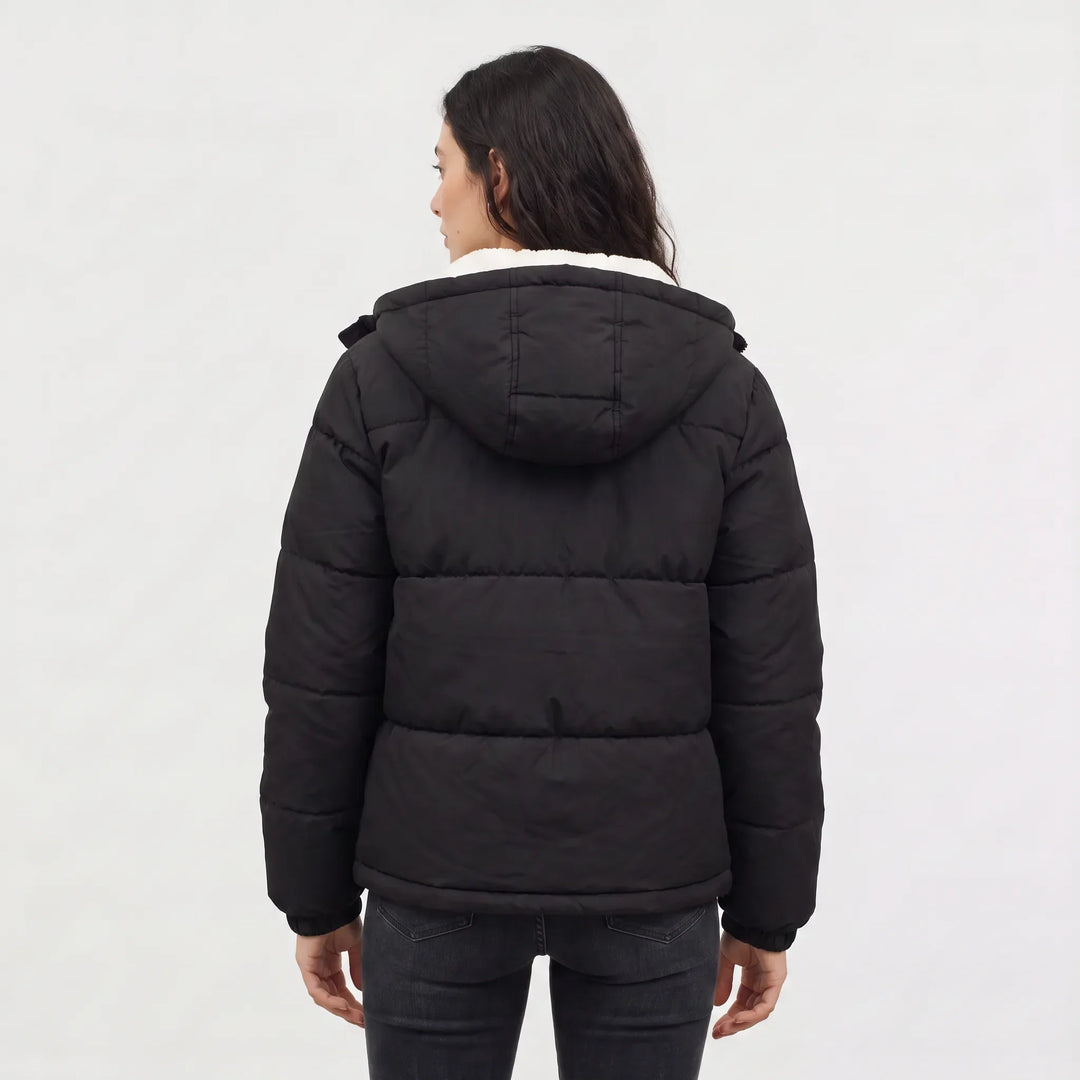 Women's Winter Coat with Hood and Fleece Lining