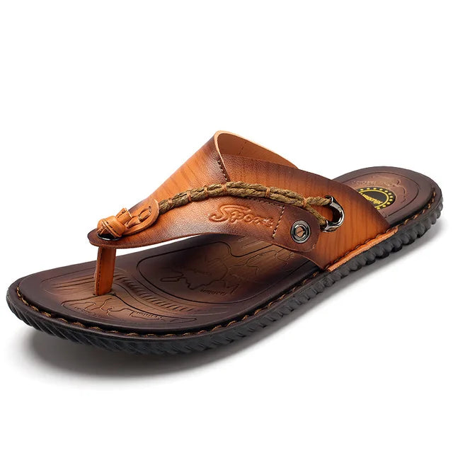 Men's Leather Flip-Flops
