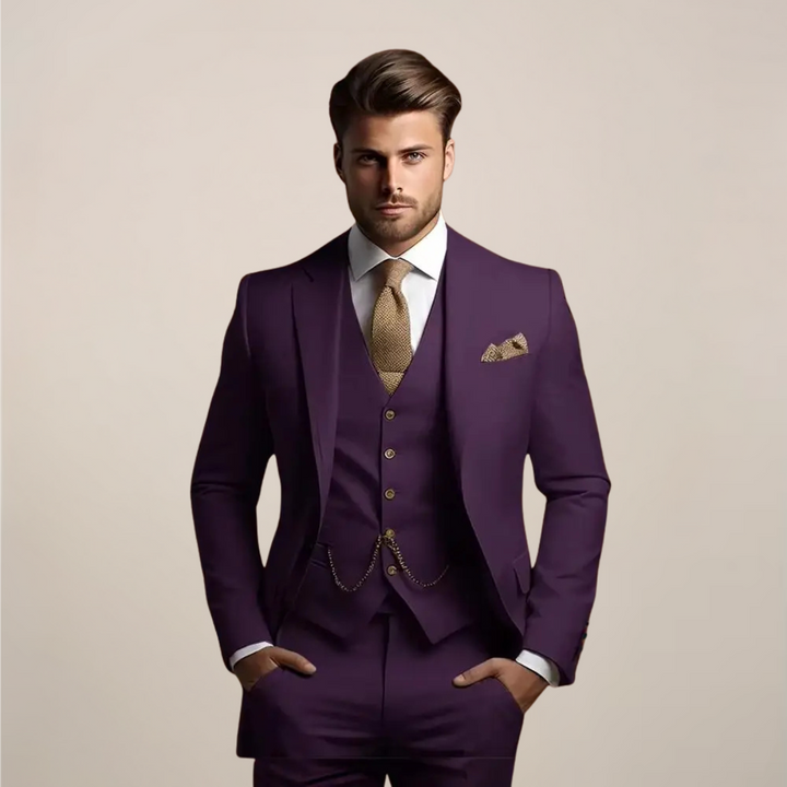 Men's Breathable Three-Piece Wedding Suit – Tailored Spring Formal Wear
