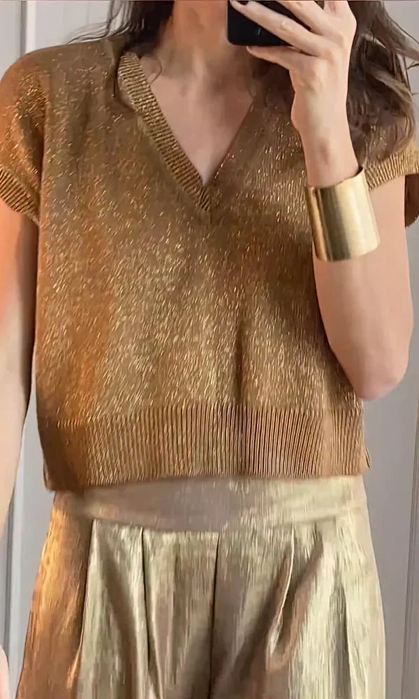 Co-ord set with a metallic sheen for women - Leigh