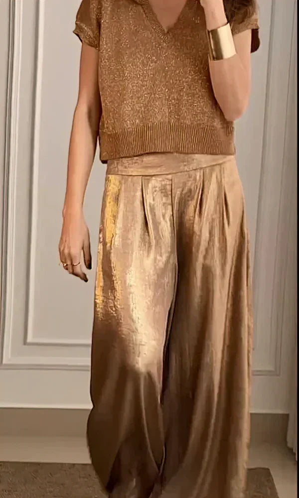 Co-ord set with a metallic sheen for women - Leigh