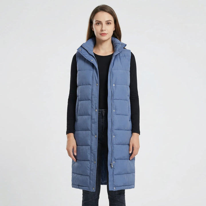 Midi-Length Padded Vest - Hazel