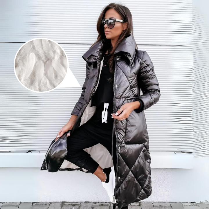 Elora Women's Long Down-Filled Winter Coat - Windproof & Water-Repellent