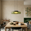 Minimalist Glass Pendant Light with Adjustable Height Black