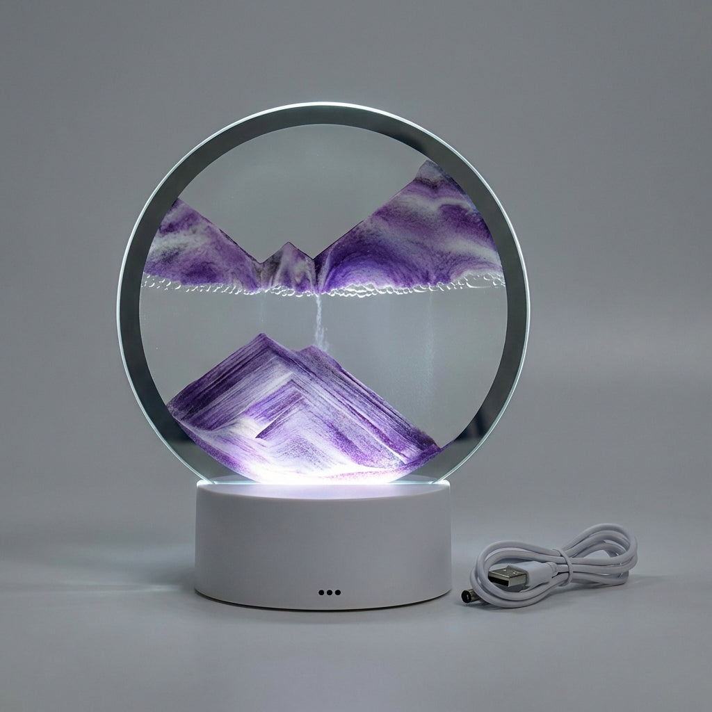 Modern Circular Sand Art Lamp - AquaDrift