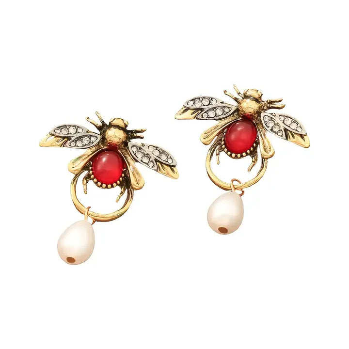 Vintage Bee Dangle Earrings