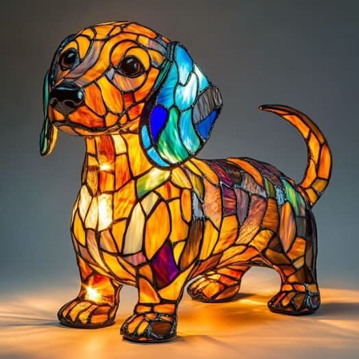 Dog Breed Night Light with Warm Glow, 6-Inch USB Powered Lamp with Inline Switch