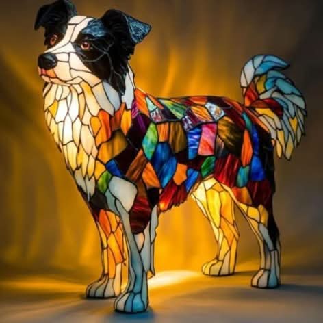 Dog Breed Night Light with Warm Glow, 6-Inch USB Powered Lamp with Inline Switch