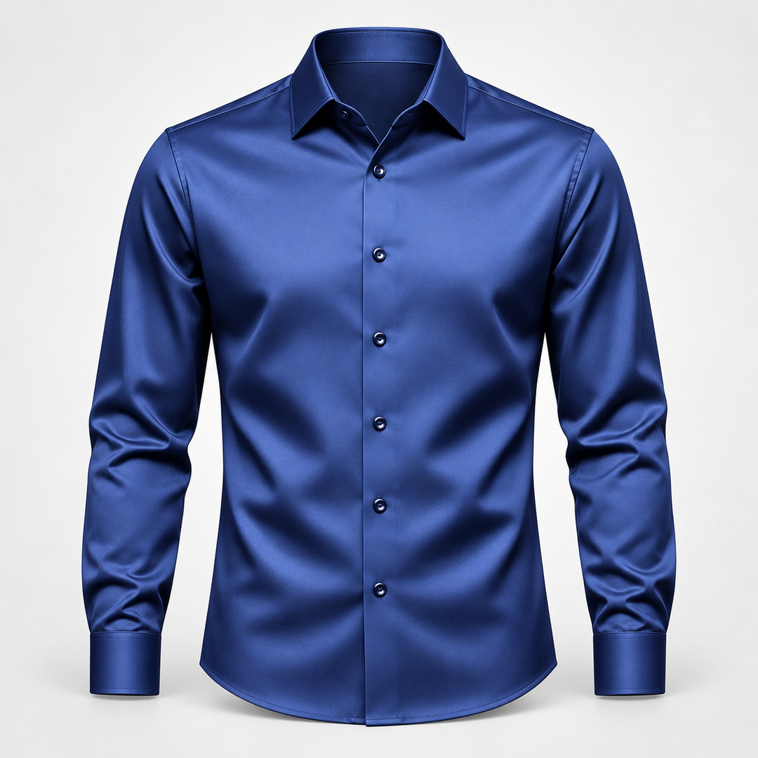 Men's Slim Fit Shirt – Satin Look with Stretch