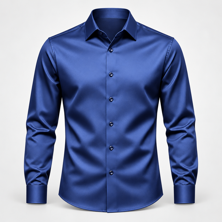 Men's Slim Fit Shirt – Satin Look with Stretch