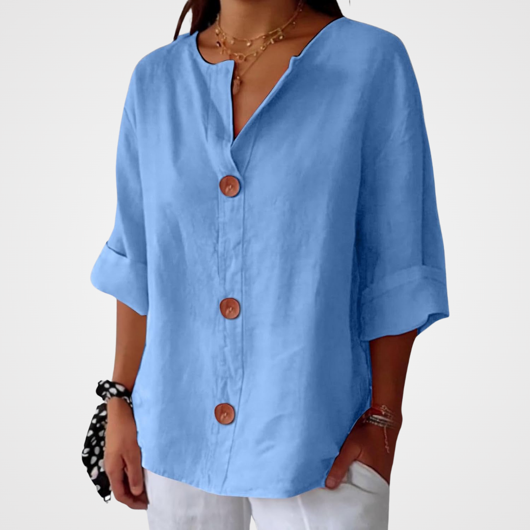 Olivia – relaxed linen blouse: light and comfortable summer top