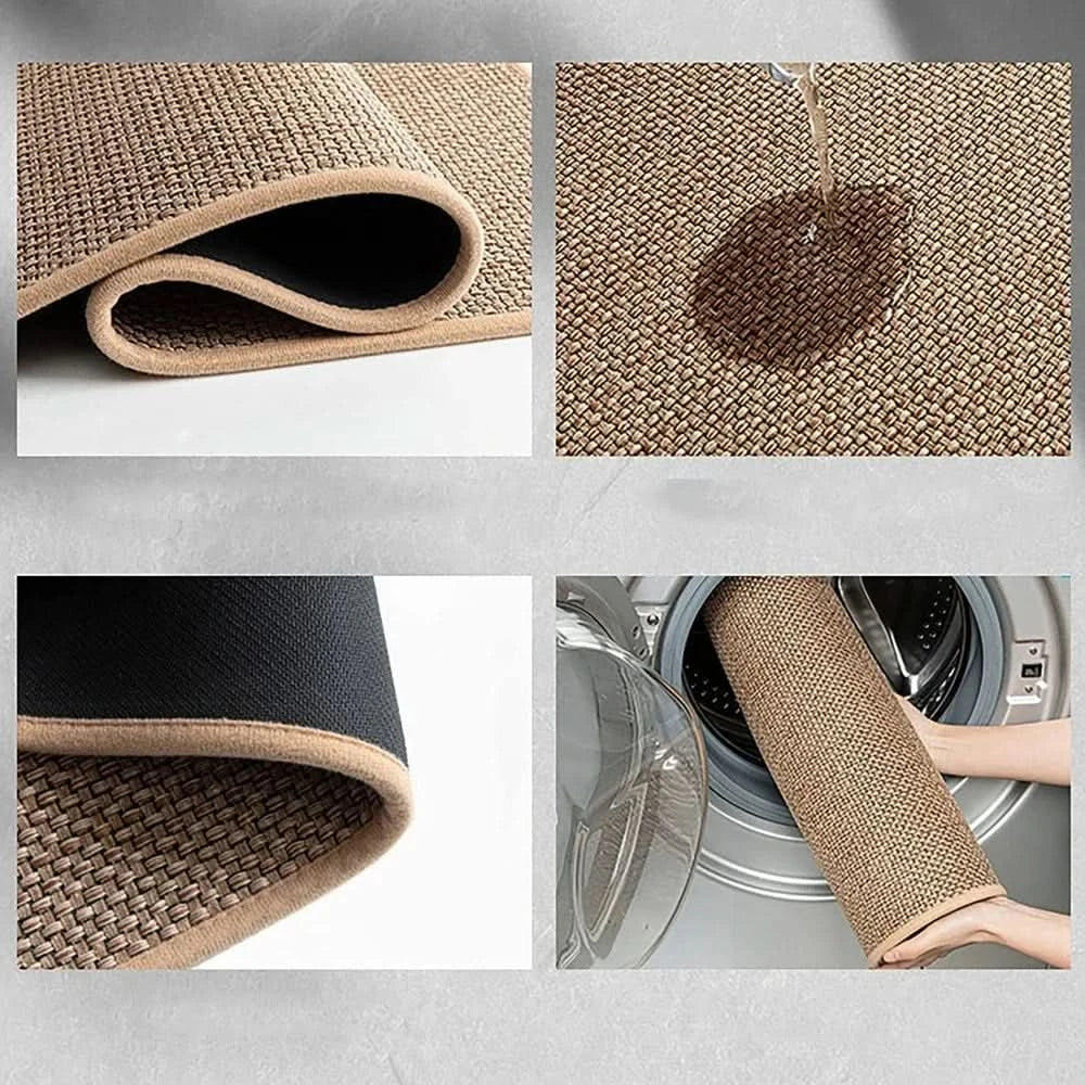 Kitchen Runner Non-Slip Washable – Faux Sisal Rug
