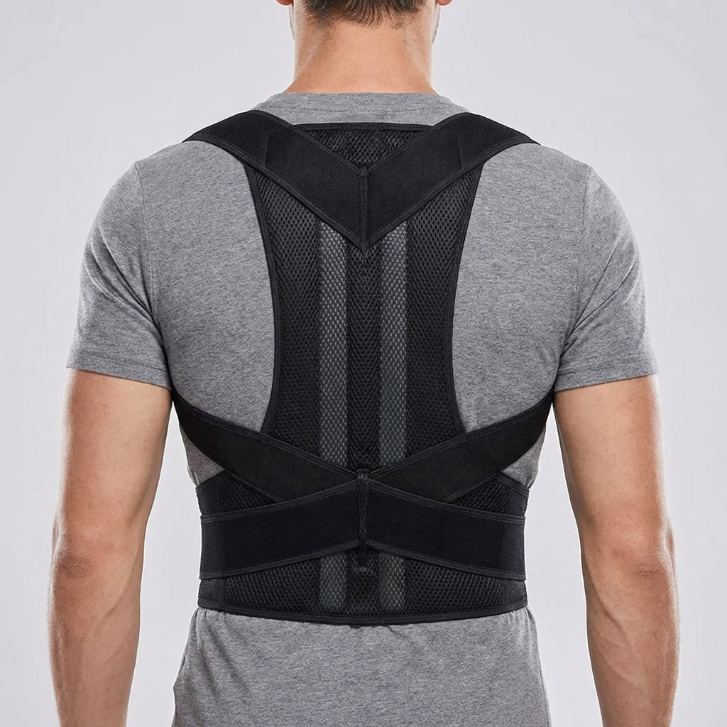 Adjustable Upper Back Posture Corrector with Breathable Mesh