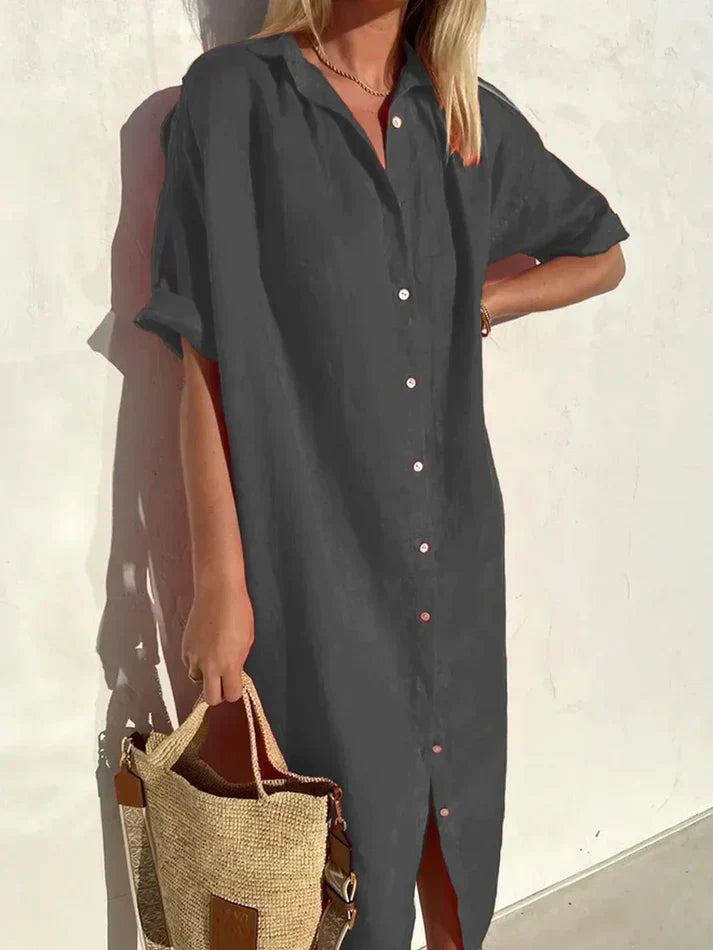 Valeria - Casual Beach Dress with Buttons | Stylish and Comfortable