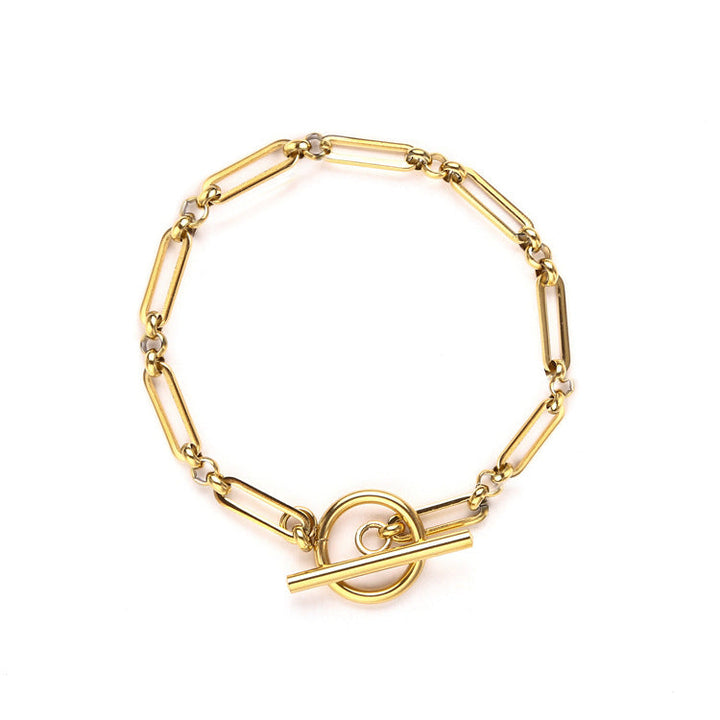Elegant T-bar bracelet in white gold