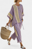 Two-Piece Set with Striped Wide-Leg Pants