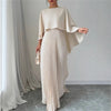 Women's Flowing Pleated Batwing Sleeve Maxi Dress