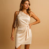 One-Shoulder Draped Evening Dress