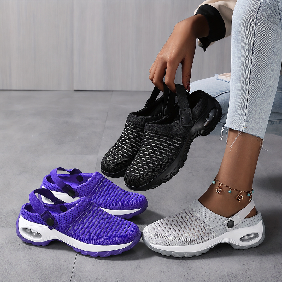 Orthopedic Mesh Clogs for Women | Air Cushion Support | Non-Slip Slip-On Shoes