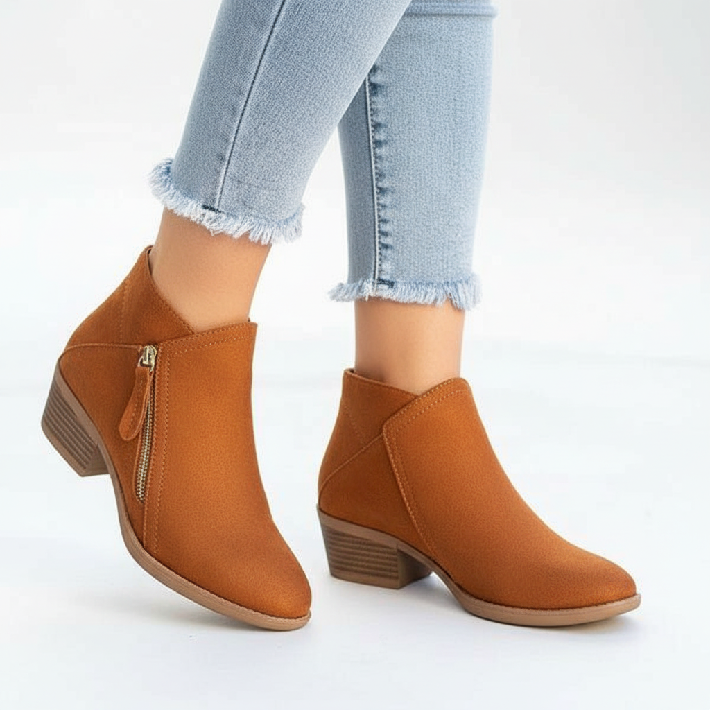 Orthopedic Leather Ankle Boots - Leah