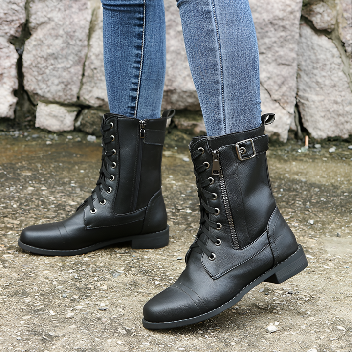 Women’s Wide-Fit Leather High-Top Boots
