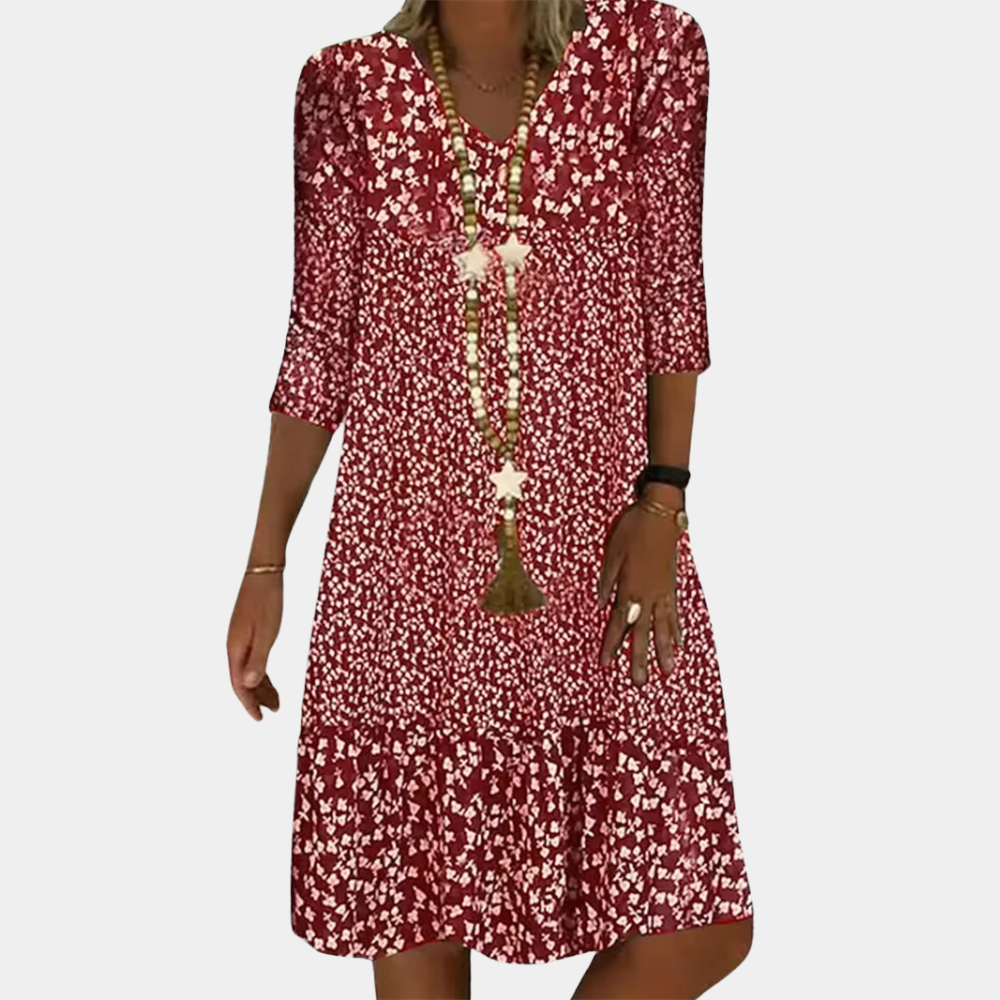 Women's Printed Midi Dress – Airy Comfort & Effortless Style
