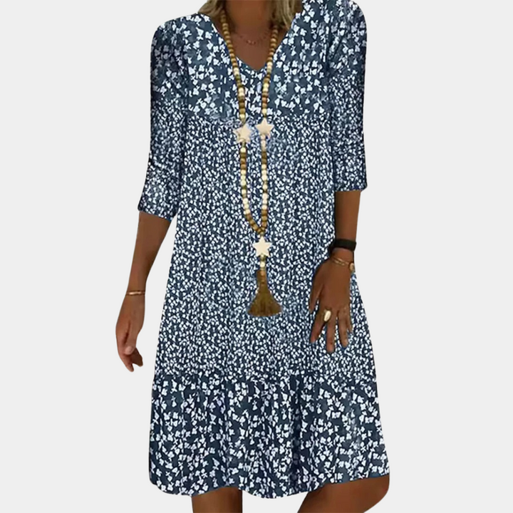 Women's Printed Midi Dress – Airy Comfort & Effortless Style