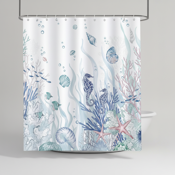 Ocean Print Polyester Shower Curtain - OceanMuse