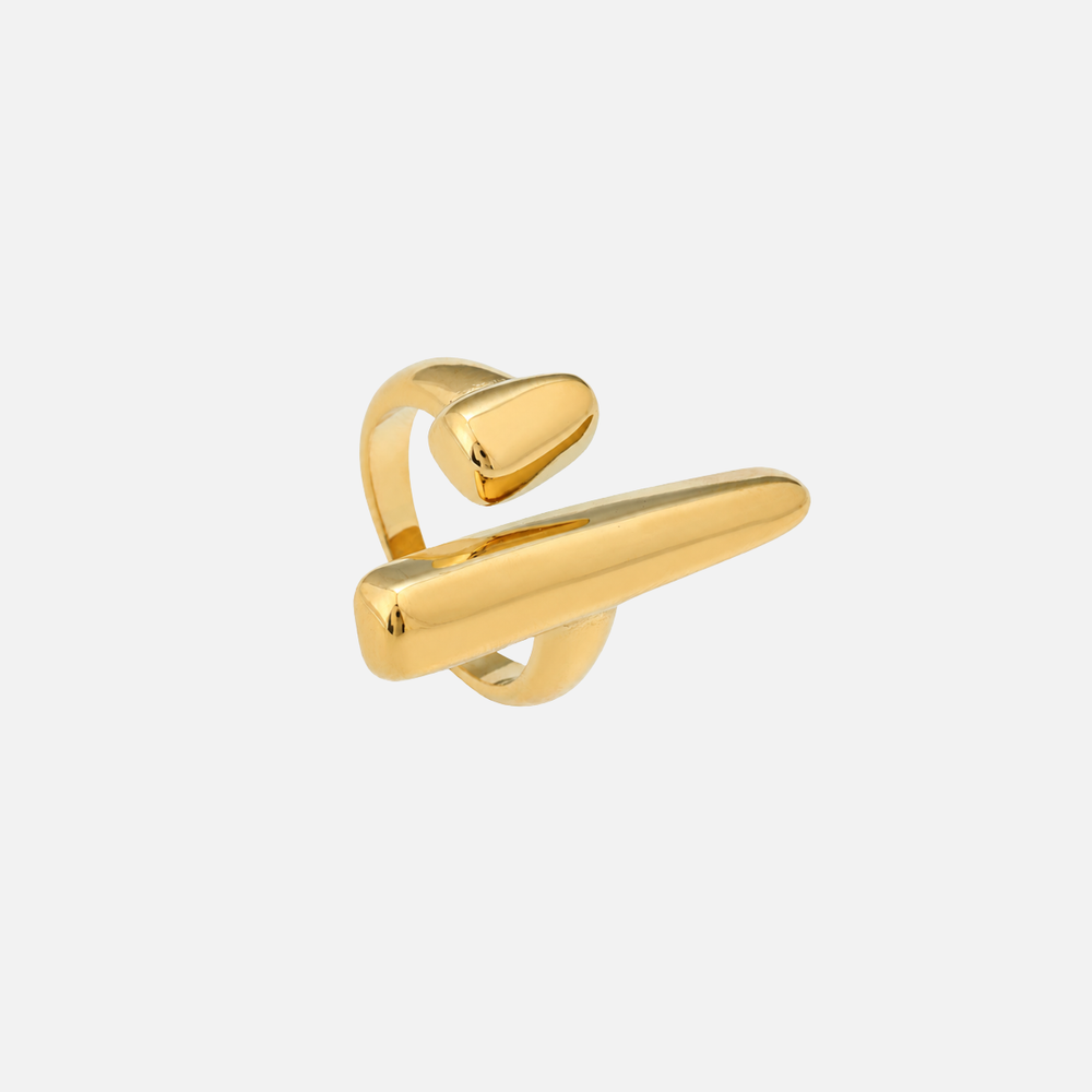 Axis – Adjustable Sculptural Gold Ring