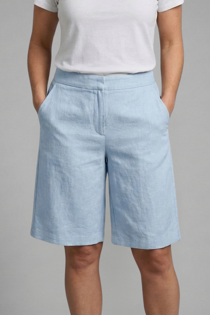Women's High-Waisted Summer Shorts with Fitted Waist, Relaxed Everyday Fit