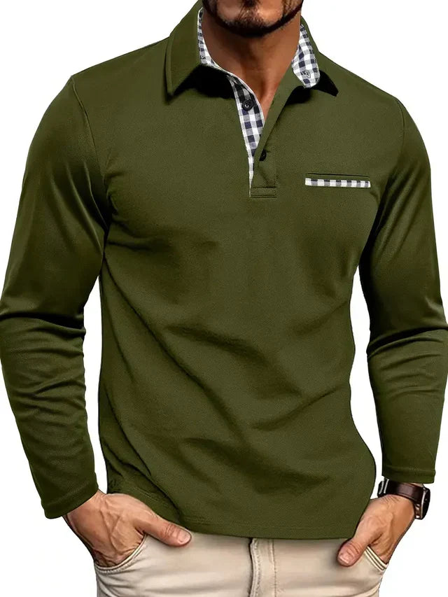 Men's Long-Sleeved Polo Shirt | Smart-Casual Comfort Fit