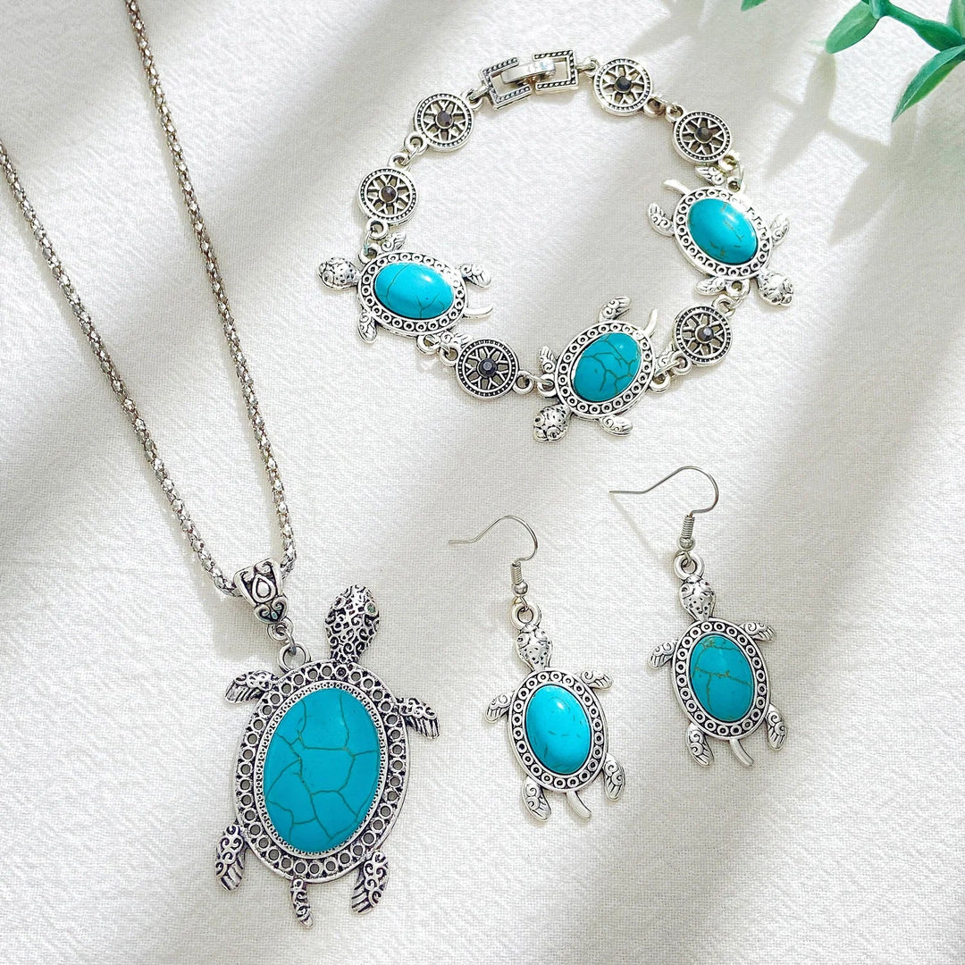 Turquoise Turtle Jewelry Set