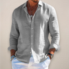 Men's Relaxed-Fit Long-Sleeve Button-Front Linen Shirt