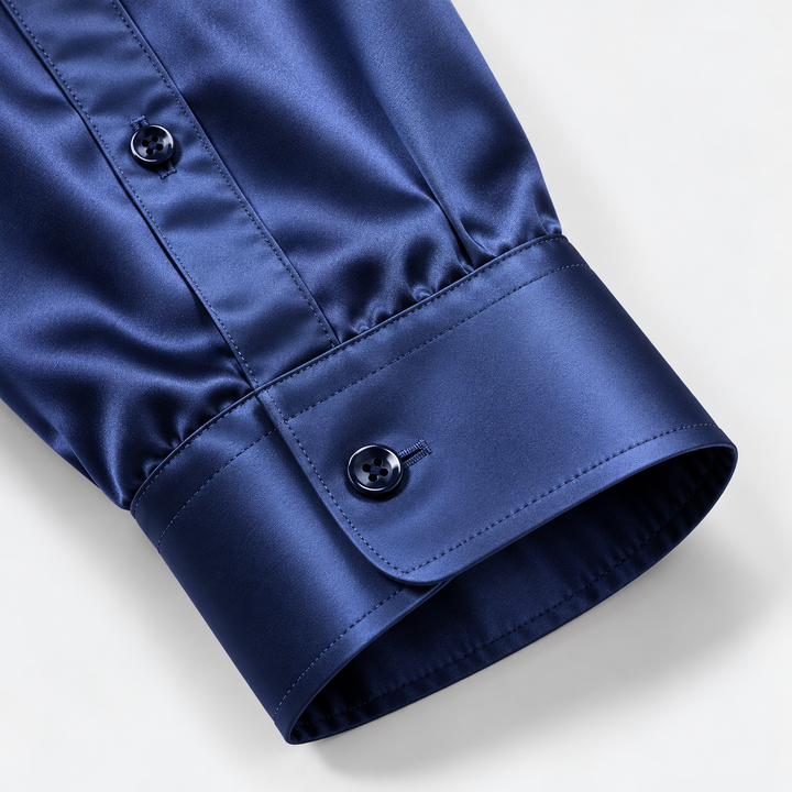 Men's Slim Fit Shirt – Satin Look with Stretch