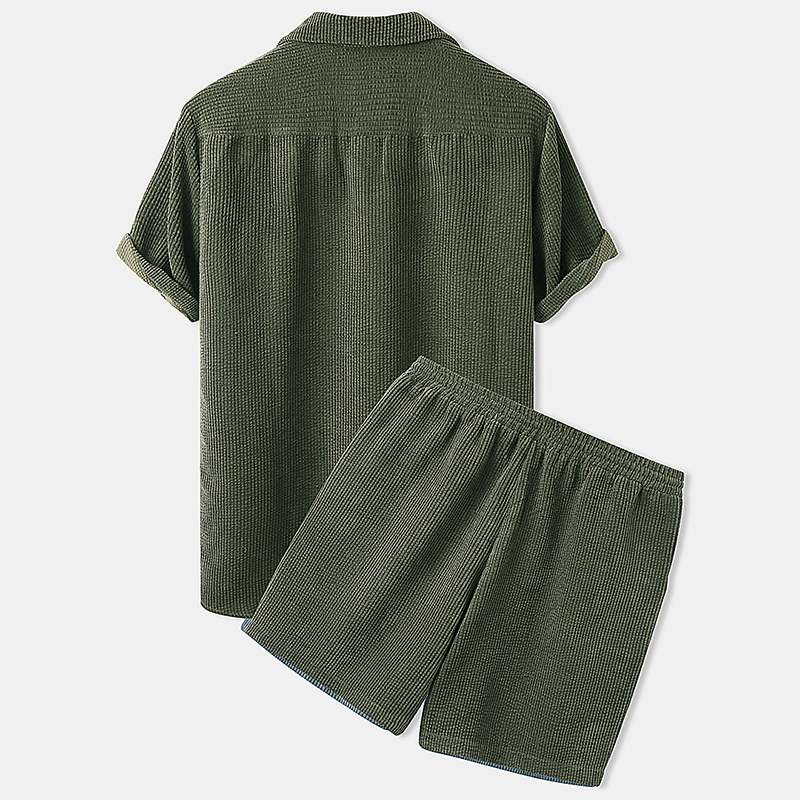 Ribbed Summer Clothing Set for Men - Effortless Style and Comfort for Warm Days
