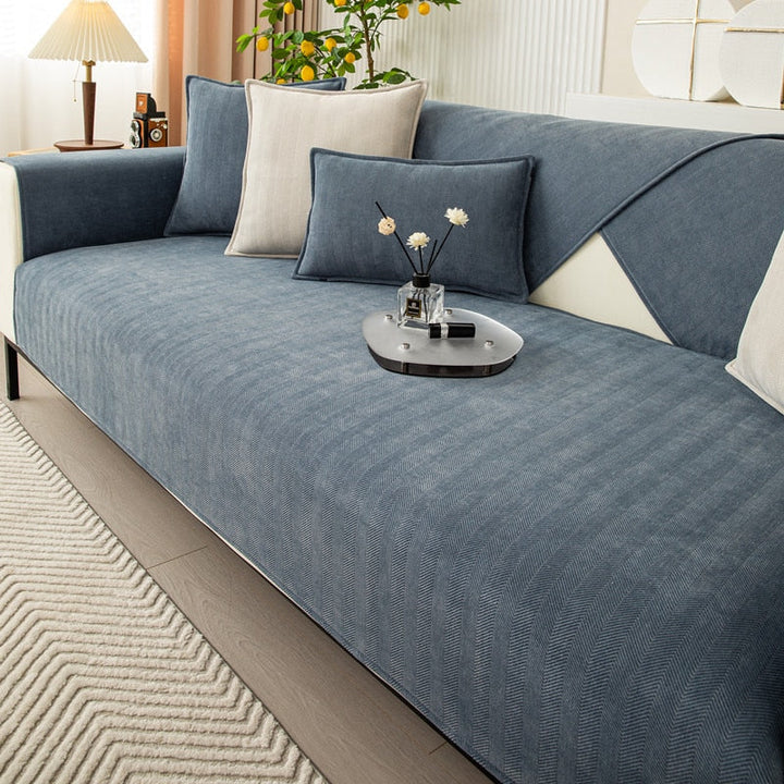Non-Slip Chenille Sofa Cover – Stays in Place, 3 Sizes, Various Colors